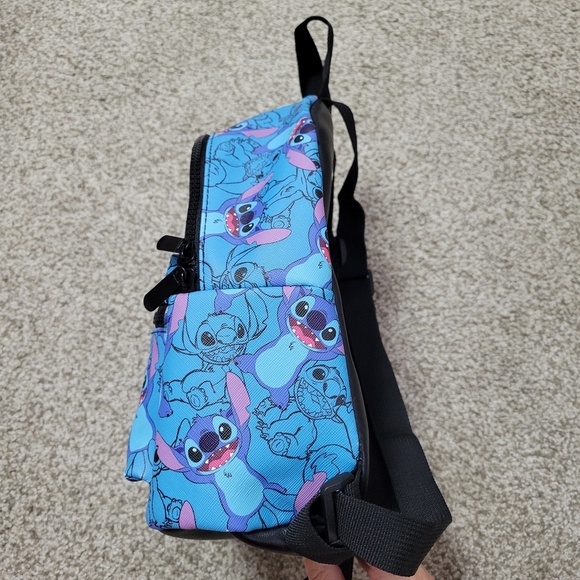 Disney Stitch Mini Backpack Bioworld Blue Handbag Purse 11"x9" Small LILO and - Picture 4 of 14